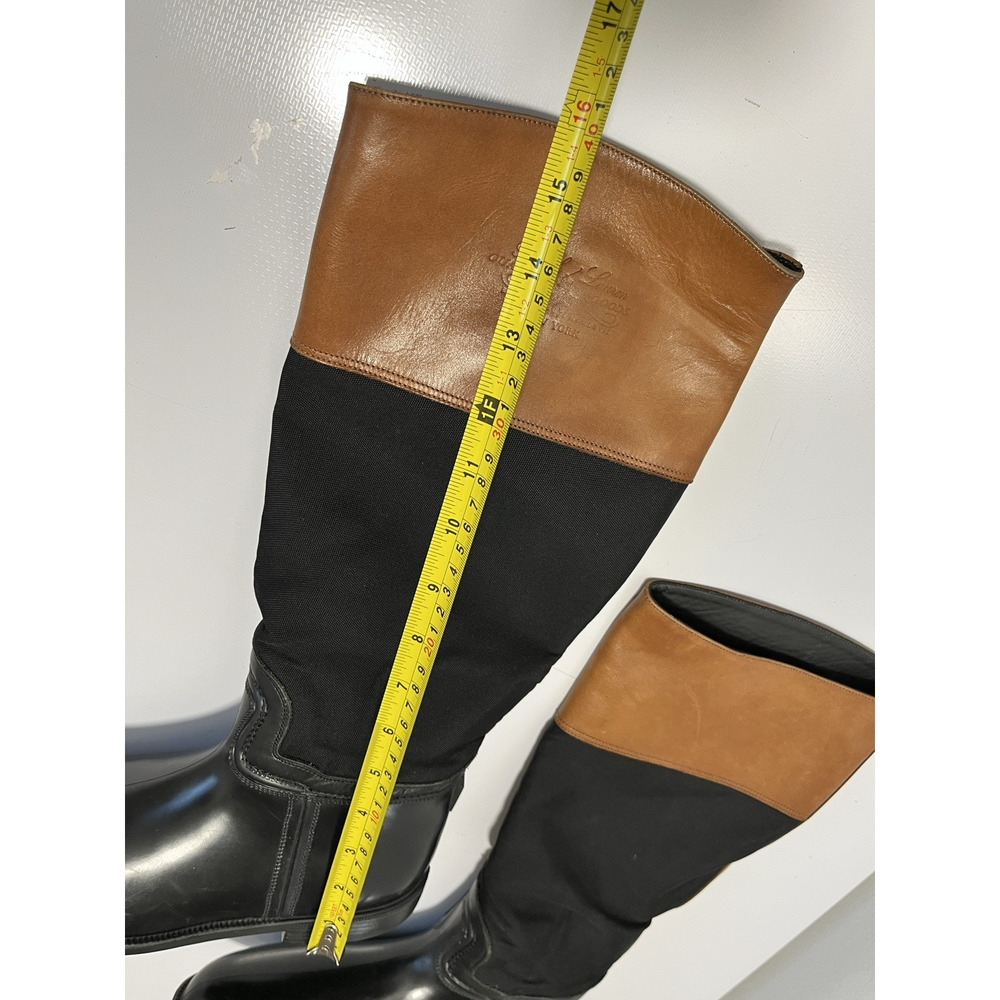 Polo Ralph Lauren Womens Black Rubber. Tan Leather Equestrian Riding Boots US 6B - Picture 6 of 12